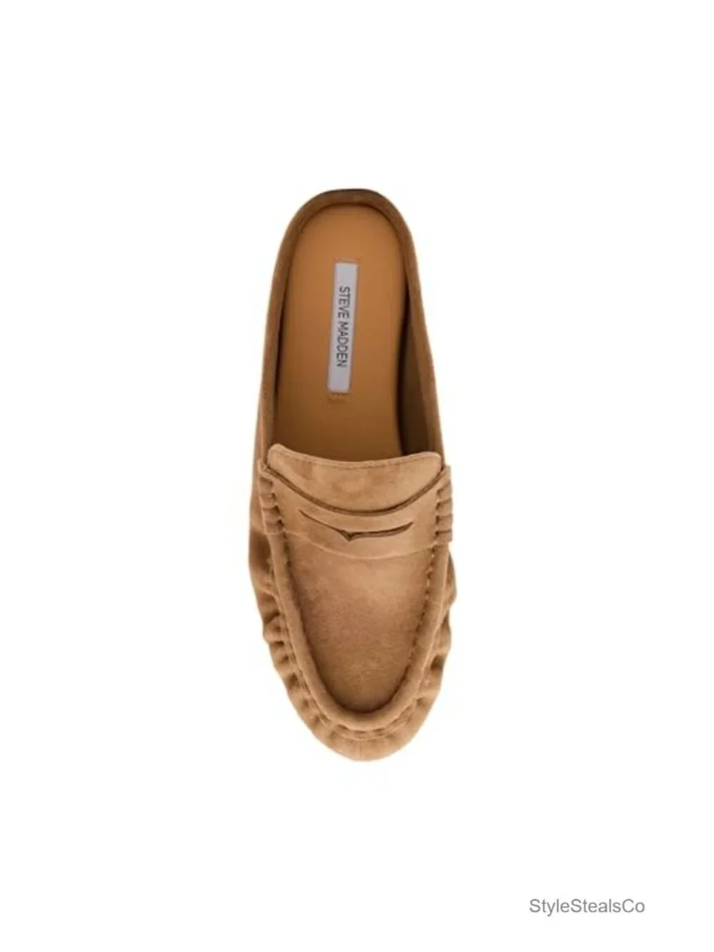 Suede Loafers - Round Toe Slip-Ons with 1-Inch Heel